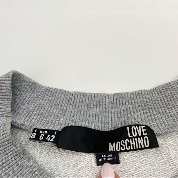 Love Moschino Simple Is The New Black Sequin Print Sweater - Picture 6 of 14